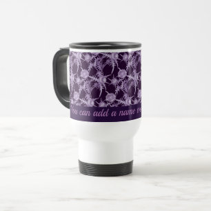 Caneca Térmica Padrão de flor violeta THISTLE