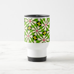 Caneca Térmica Padrão de Flores Estéticas