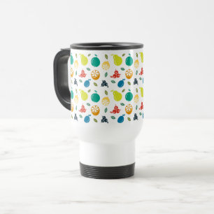 Caneca Térmica Padrão de Frutas, Ameixa, Laranja, Limão, Pera, Ma
