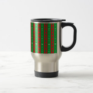 Caneca Térmica Padrão de fundo da árvore de Natal