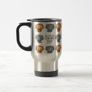 Caneca Térmica Padrão de Gatinhos Fofos