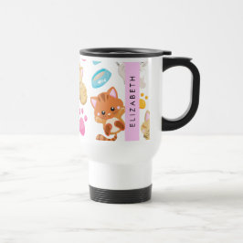 Caneca Térmica Padrão De Gatos, Gatos Frescos, Gatinho, Patas, Se