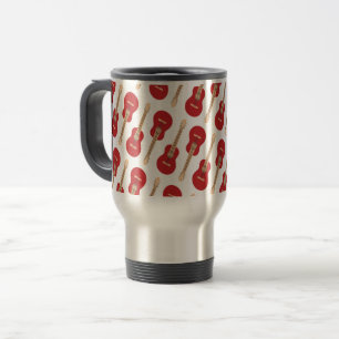 Caneca Térmica Padrão de Guitarra Vermelha