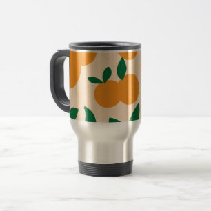 Caneca Térmica Padrão de Laranjas de Frutas Cítricas Moderno e El