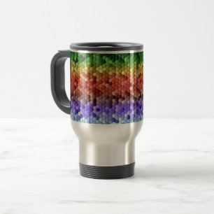 Caneca Térmica Padrão de Mosaico Arco-íris