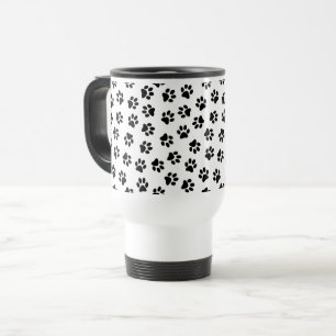 Caneca Térmica Padrão De Patas, Patas Cachorros, Patas Negras