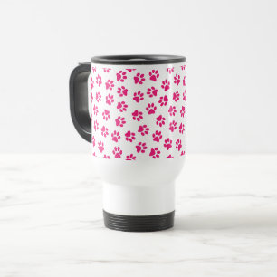 Caneca Térmica Padrão De Patas, Patas Cachorros, Patas Rosa