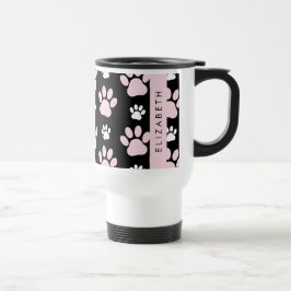 Caneca Térmica Padrão De Patas, Patas Rosa, Patas Cachorros, Seu 