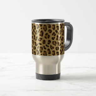 Caneca Térmica Padrão de Pele de Impressão de Animais do Leopar