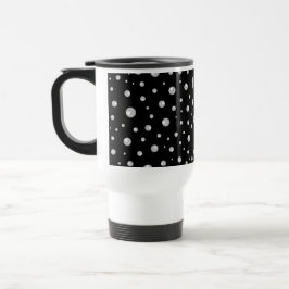 Caneca Térmica Padrão de Pérola em Fundo Preto