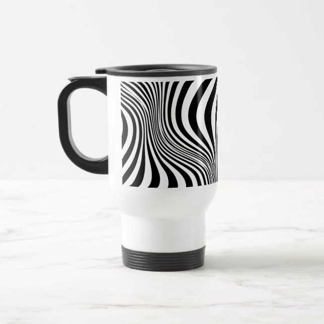 Caneca Térmica Padrão de Textura de Impressão de Pele de Zebra (Esquerda)
