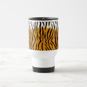 Caneca Térmica Padrão de Tigre em Faixa