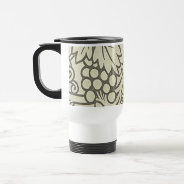 Caneca Térmica Padrão de videira verde cinza de William Morris (Esquerda)
