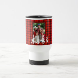 Caneca Térmica Padrão de xadrez vermelha do jack Lumberjack com f