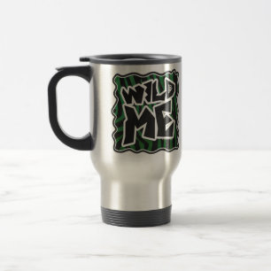Caneca Térmica Padrão de Zebra Negra e Verde