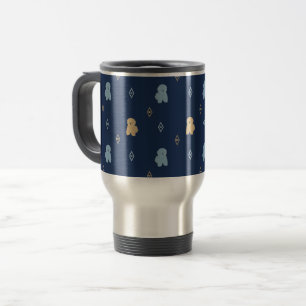 Caneca Térmica Padrão do cão Lhasa Apso fundo azul