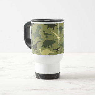 Caneca Térmica Padrão do Dinossauro, Silhueta do Dinossauro, Dino