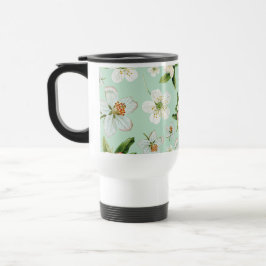 Caneca Térmica Padrão do Flor de Primavera de Vintage