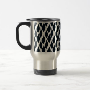 Caneca Térmica Padrão do mosaico preto e branco