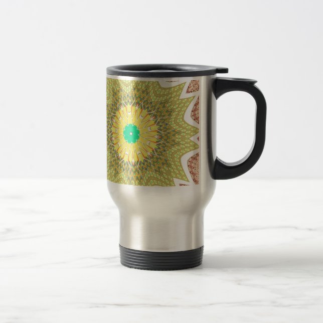 Caneca Térmica Padrão étnico Africano ouro YELLOW (Direita)