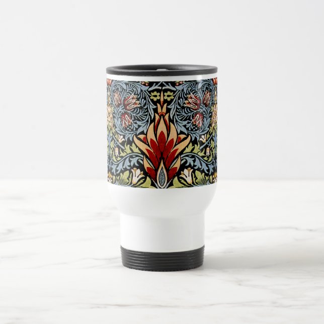 Caneca Térmica Padrão Floral Cabeça de Cobra de William Morris (Centro)