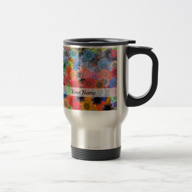 Caneca Térmica Padrão floral multicolor (Direita)
