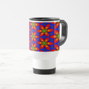 Caneca Térmica Padrão Floral Vermelho Cinto