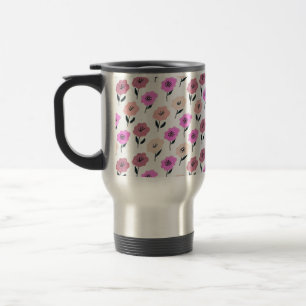 Caneca Térmica Padrão Floral Vibrante