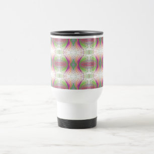 Caneca Térmica Padrão Fractal de Abstrato rosa