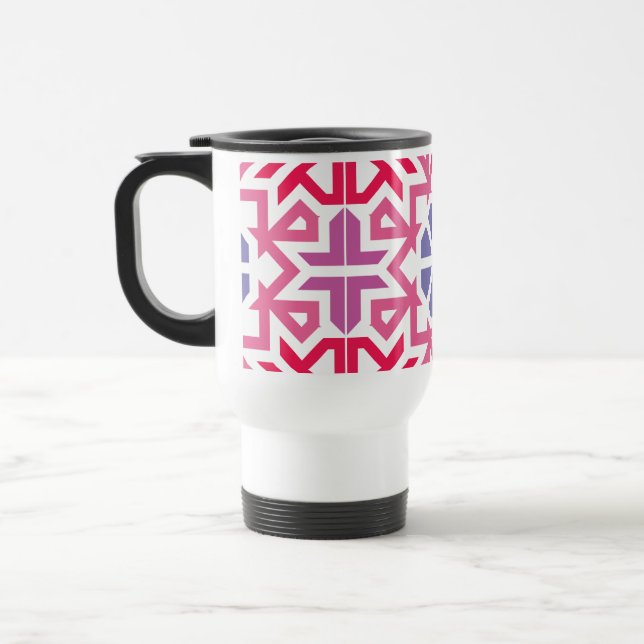 Caneca Térmica Padrão Geométrico Colorido Boho Moderno (Esquerda)