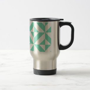 Caneca Térmica Padrão Geométrico do Deco Cubo Seafoam Green
