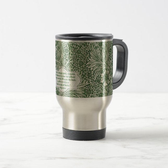 Caneca Térmica Padrão Marigold - William Morris (Frente Esquerda)