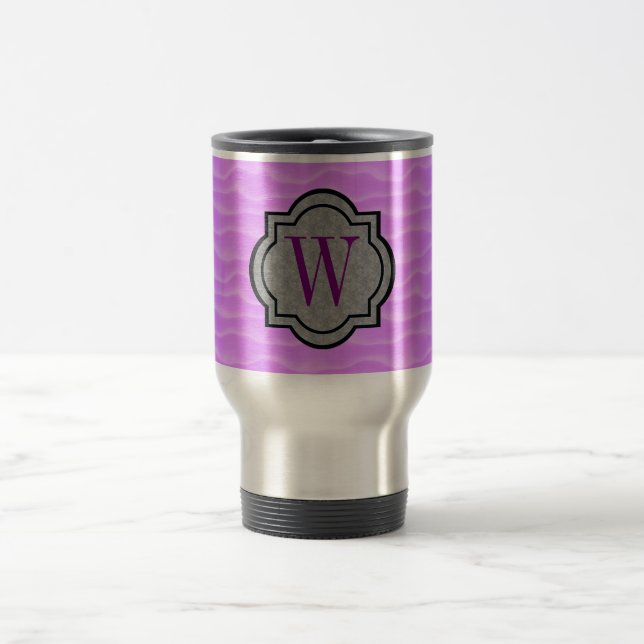 Caneca Térmica Padrão Monograma Purple Dunes (Centro)
