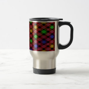 Caneca Térmica Padrão Multicolor De Verificação De Gingham
