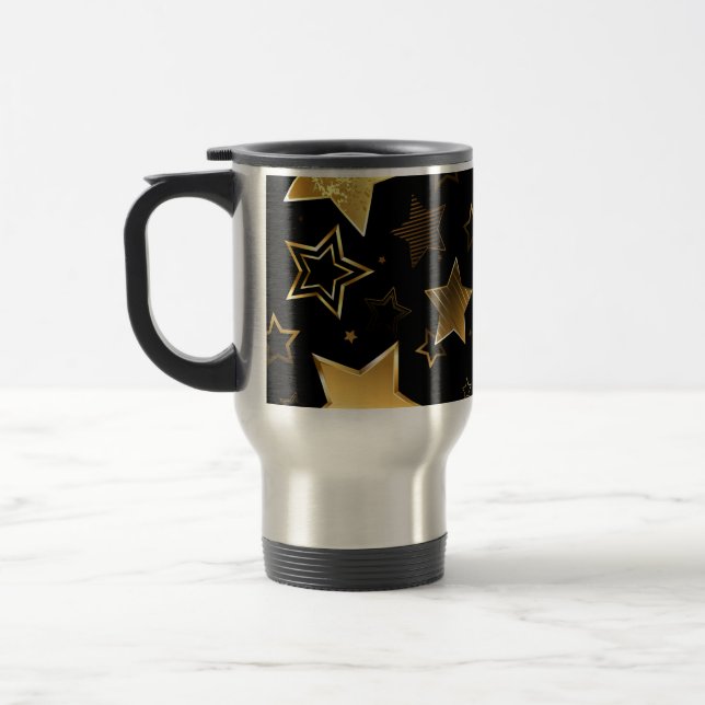 Caneca Térmica Padrão sem costura com estrelas de Ouro (Esquerda)