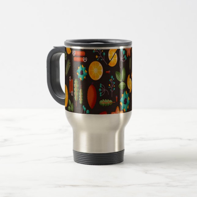 Caneca Térmica padrão sem falhas de natal (Frente Esquerda)