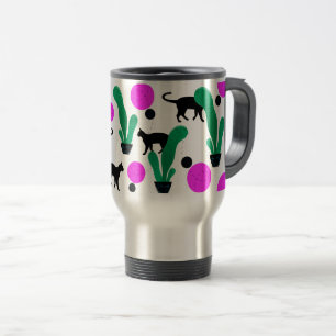 Caneca Térmica Padrão Trendy Black Cat e Cactus