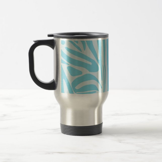 Caneca Térmica Padrão Zebra Azul (Esquerda)