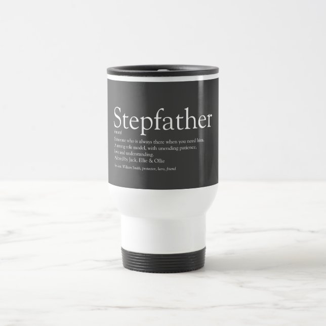 Caneca Térmica Padrasto Definição Divertida Cinza (Centro)