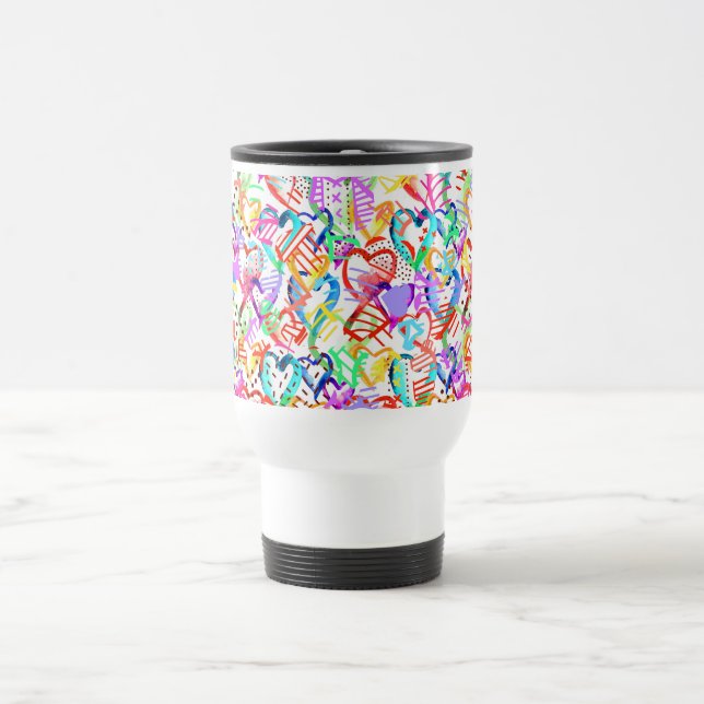 Caneca Térmica Padrões coloridos e bonitos (Centro)