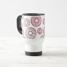 Caneca Térmica Padrões De Rosquinhas, Rosquinhas Rosa, Prensas