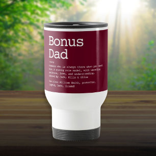 Caneca Térmica Pai Bonus Stepdad Definição Moderna Borgonha Verme