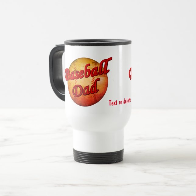 Caneca Térmica Pai de beisebol Cute Personalizado (Frente Esquerda)