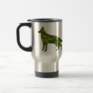 Caneca Térmica Pai de cães da camuflagem verde do exército alemão
