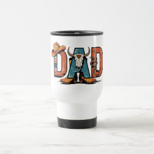 Caneca Térmica Pai de cowboy: Duro, Verdadeiro e Eterno