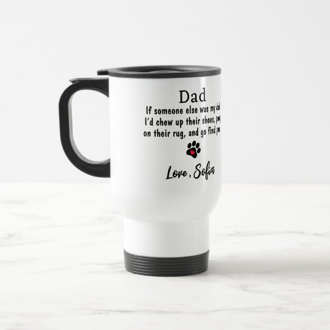 Caneca Térmica Pai Engraçado - Dia de os pais Pet Photo Coffee (Esquerda)