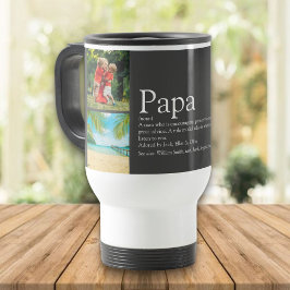 Caneca Térmica Pai Papai Definicao 4 Colagem de Fotos Cinza