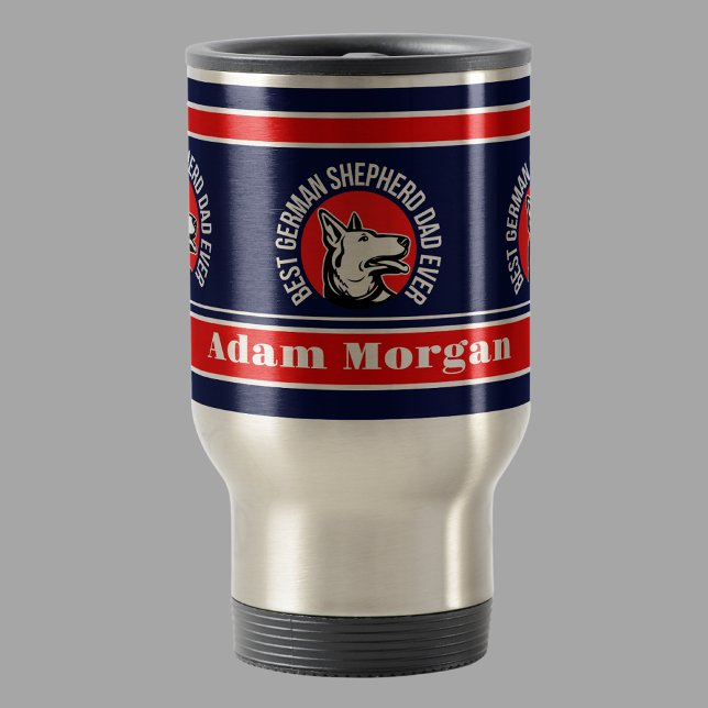 Caneca Térmica Pai personalizado de melhor German shepherd nunca (Criador carregado)