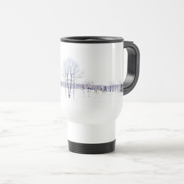 Caneca Térmica Paisagem de inverno de neve (Frente Esquerda)