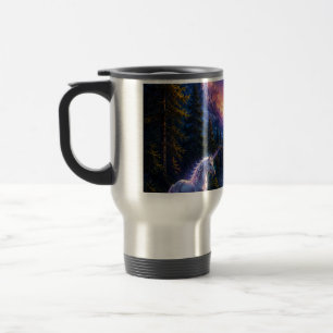 Caneca Térmica Paisagem Fantástica de Unicórnio ao Luar